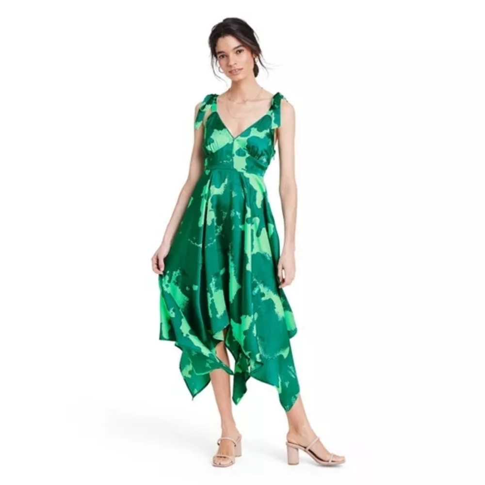 Tie Strap Asymmetrical Hem Dress - ALEXIS M